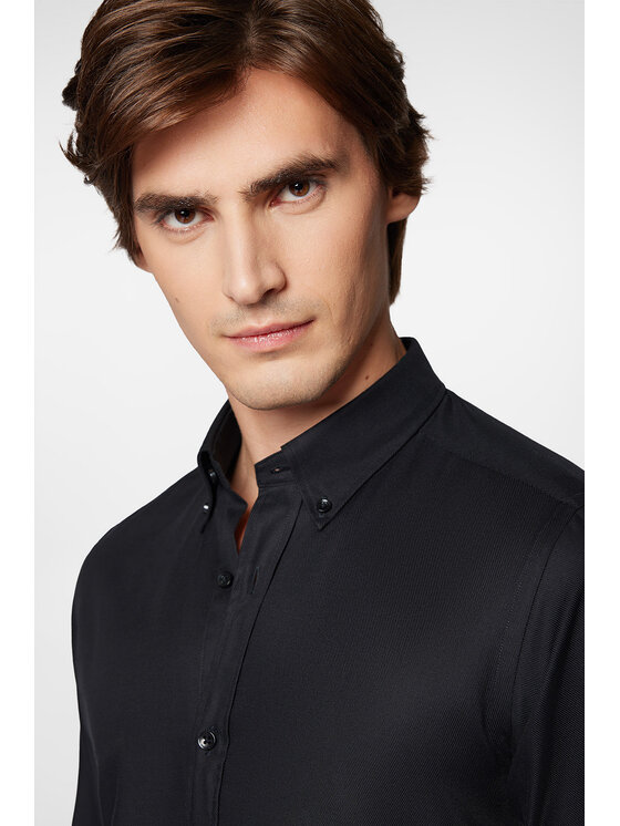 Próchnik Próchnik Koszula PM51 KO073224000048 Czarny Slim Fit