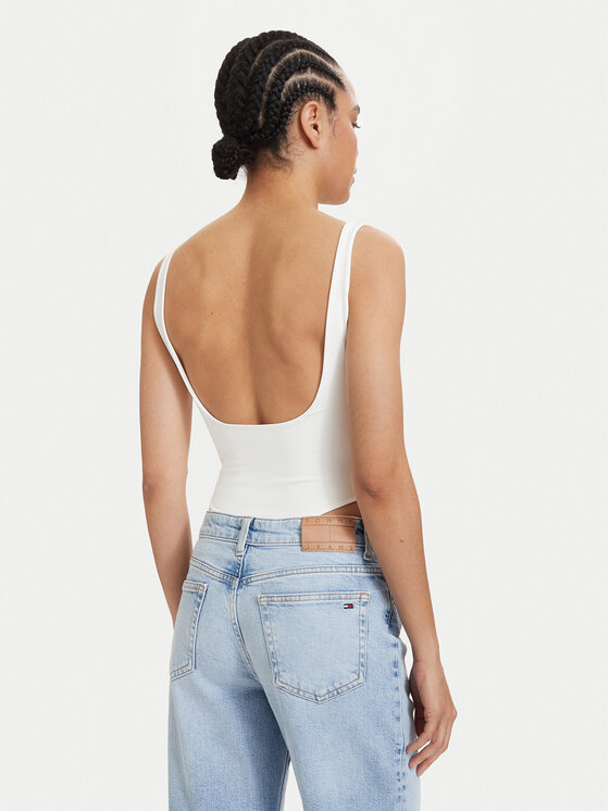 Tommy Jeans Tommy Jeans Bodi Metallic Logo DW0DW22311 Bela Slim Fit