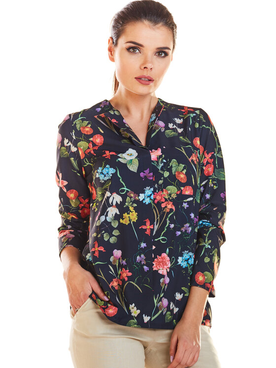 Infinite You Infinite You Bluzka M193 Granatowy Basic Fit