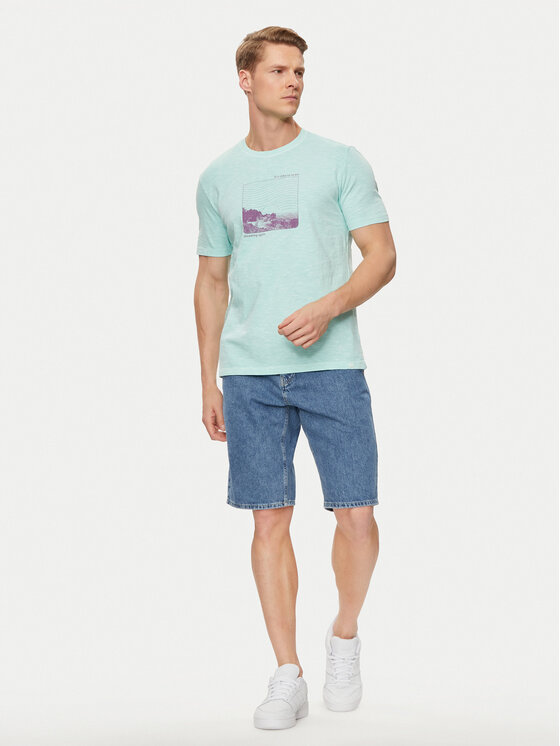 United Colors Of Benetton United Colors Of Benetton Marškinėliai 3F98U1092 Žalia Regular Fit