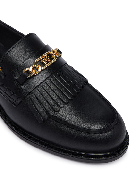 Tommy Hilfiger Tommy Hilfiger Loaferai Th Chain Fringe Leather Loafer FW0FW09668 Juoda
