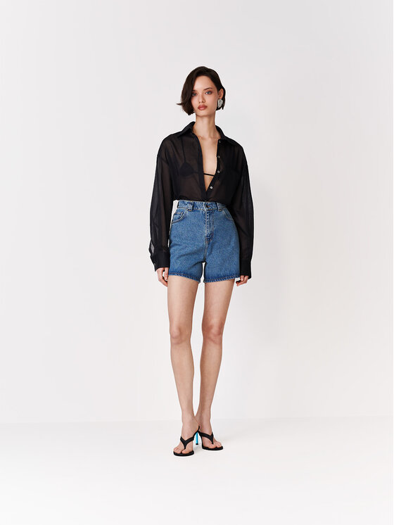 La Mania La Mania Szorty jeansowe CAROLINE Niebieski Basic Fit