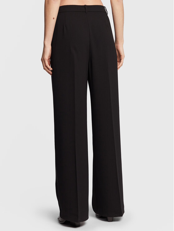 Calvin Klein Calvin Klein Pantaloni di tessuto Crepe Tipping K20K205519 Nero Relaxed Fit