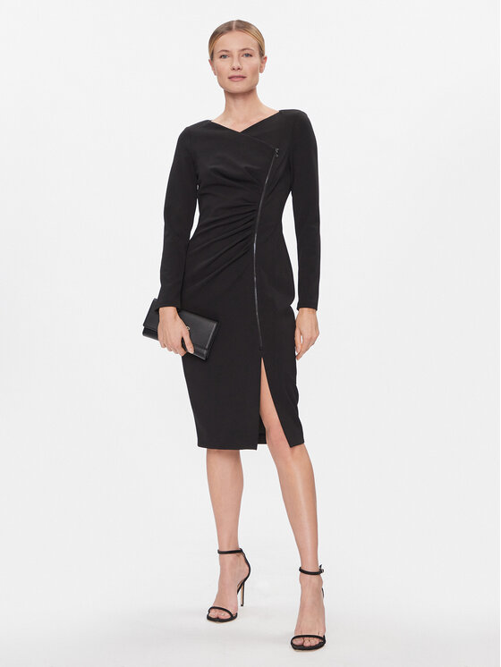 DKNY DKNY Koktel haljina DD3J1493 Crna Regular Fit