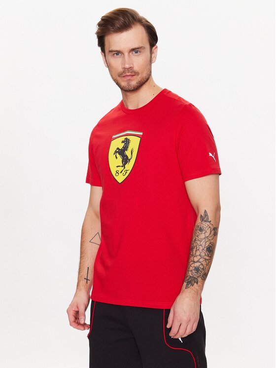 Puma Puma T-Shirt Scuderia Ferrari Big Shield 538175 Czerwony Regular Fit