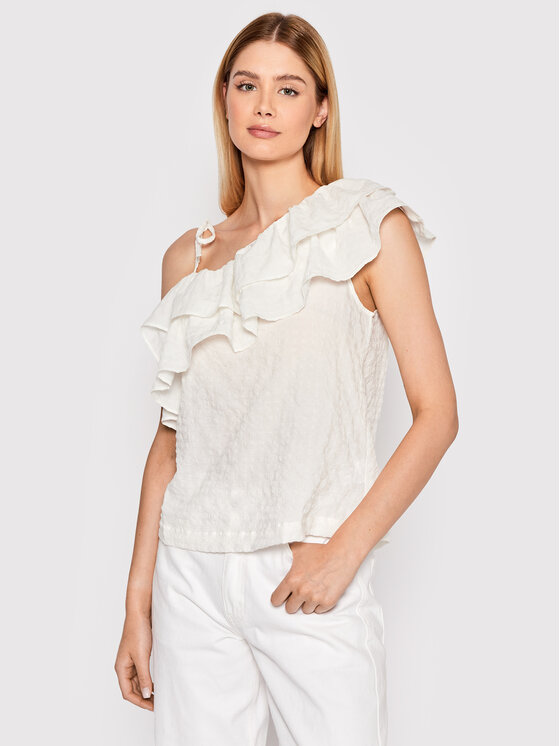 United Colors Of Benetton Bluză 5ZRPDH002 Alb Regular Fit