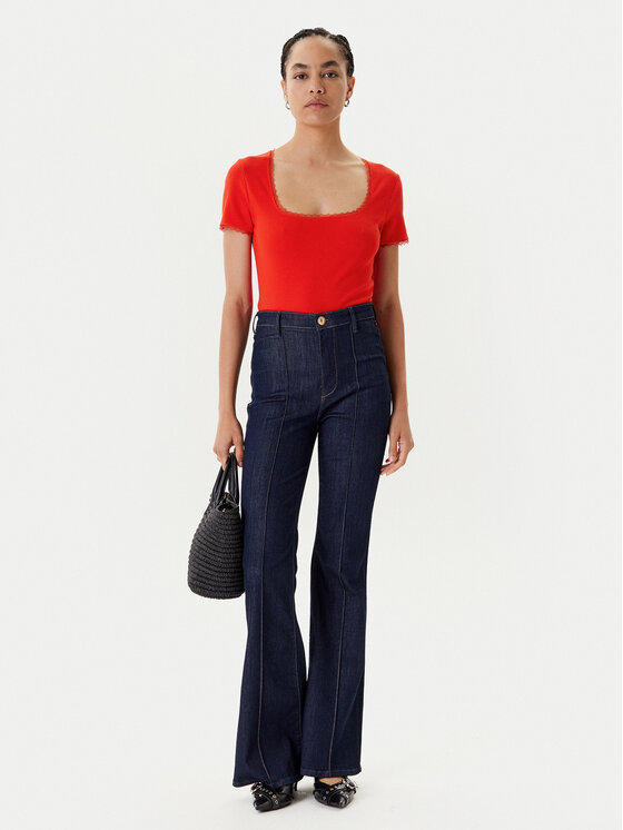 Morgan Morgan Tričko 232-DLUBI Oranžová Slim Fit
