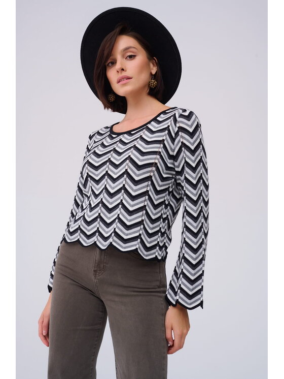 blue shadow blue shadow Sweter Madritt BS Szary Standard Fit