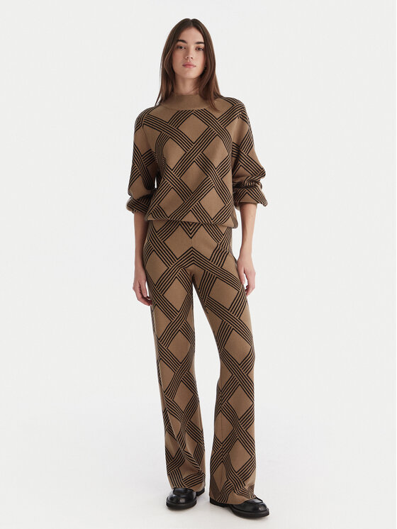 ONLY ONLY Úpletové nohavice Anny 15327634 Béžová Loose Fit