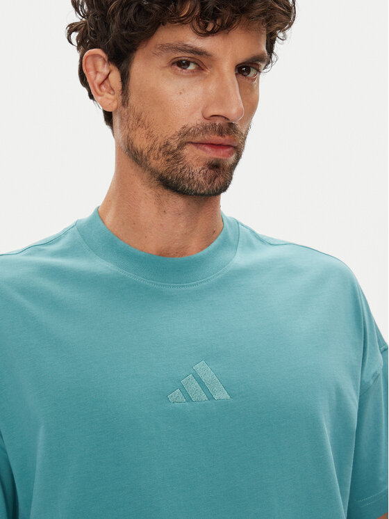 adidas adidas T-shirt ALL SZN JX5085 Tirkizna Loose Fit