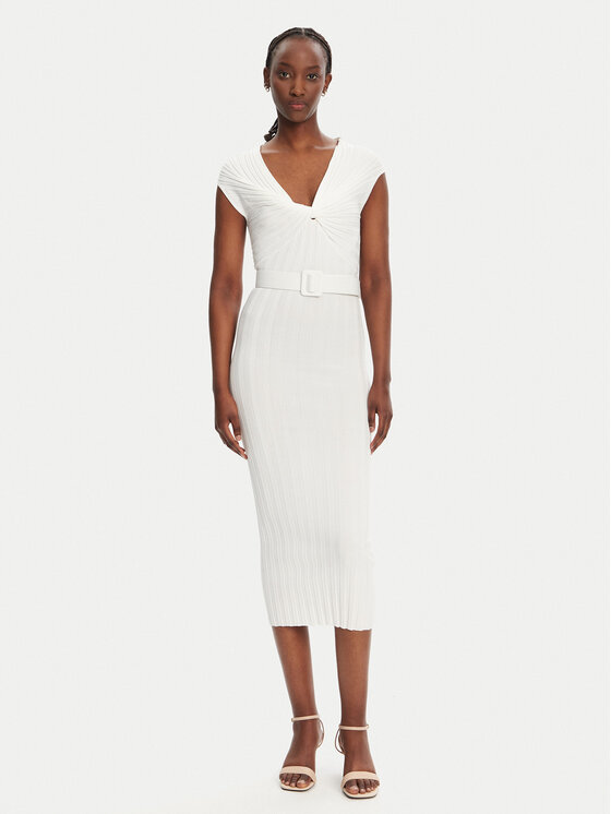Liu Jo Liu Jo Úpletové šaty WA5365 MS55N Bílá Slim Fit