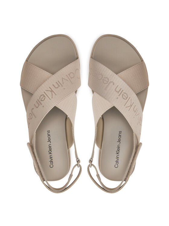 Calvin Klein Jeans Calvin Klein Jeans Sandały Flatform Sandal Sling In Mr YW0YW01362 Beżowy
