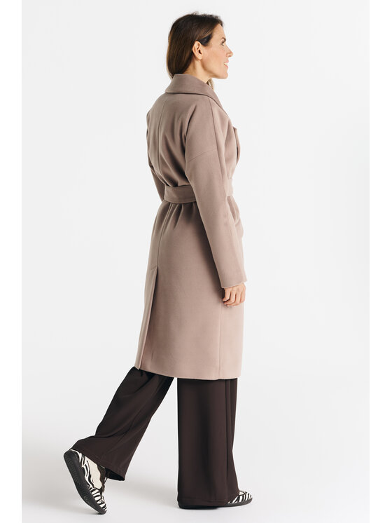 Salme Salme Vlněný kabát Fabia Béžová Regular Fit