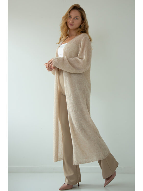 Fobya Fobya Kardigan F2042 Beżowy Basic Fit