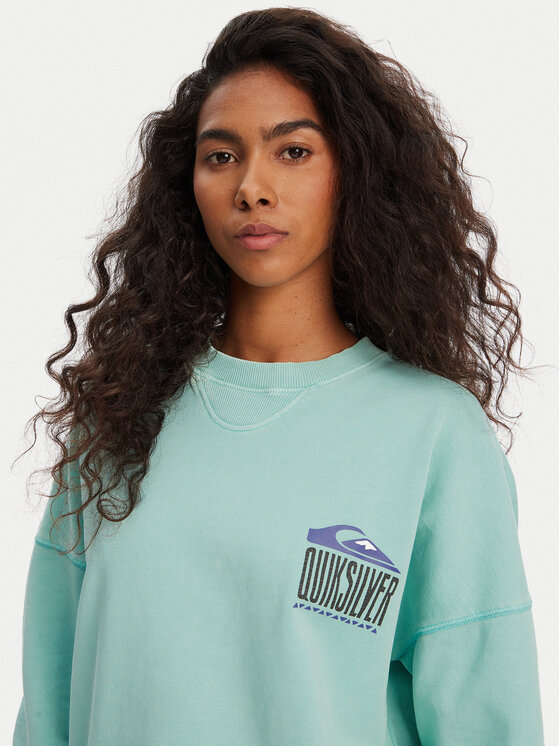 Quiksilver Quiksilver Mikina EQWFT03179 Tyrkysová Oversize