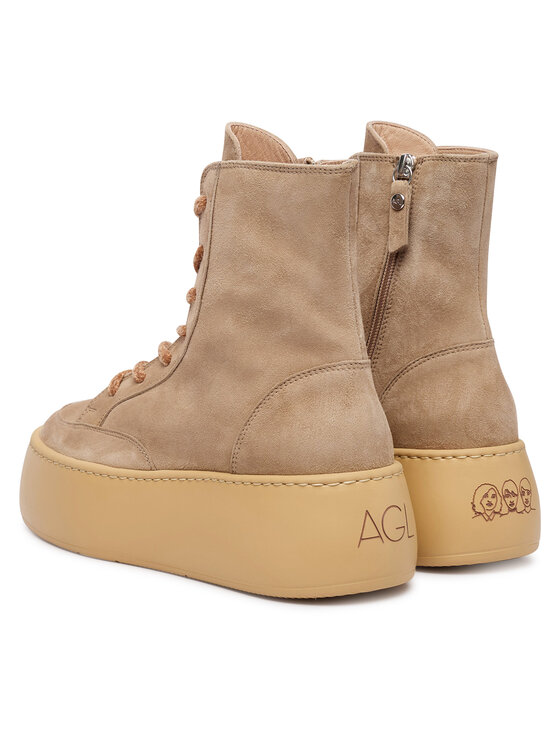 AGL AGL Šnurovacia obuv Vibe Lowboot D946512PJV Béžová