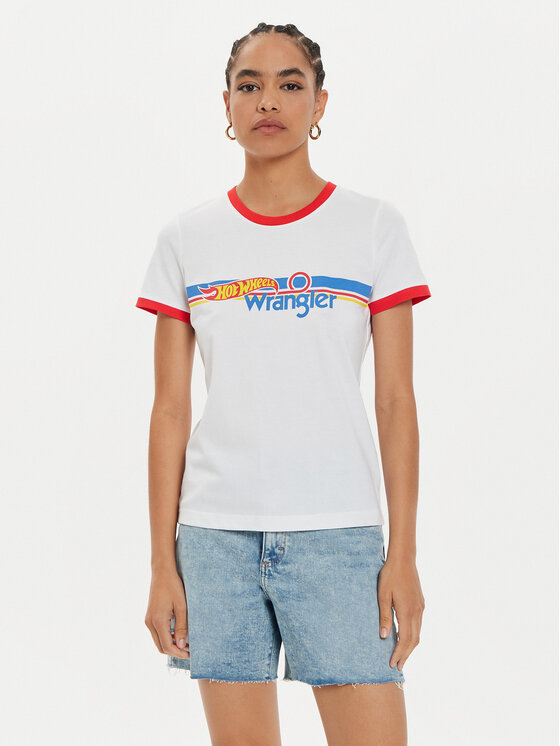 Wrangler Wrangler T-shirt Hot Wheels 112357911 Bijela Slim Fit