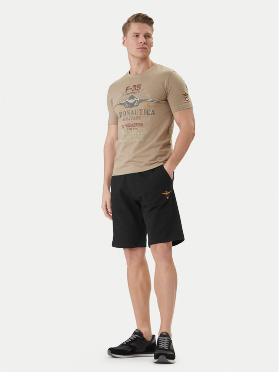 Aeronautica Militare Aeronautica Militare Športové kraťasy 261BF0032UF00674 Čierna Regular Fit