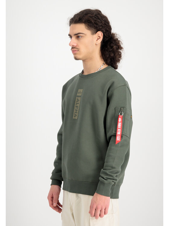 Alpha Industries Alpha Industries Bluza Alpha Reflective Print Sweatshirt Zielony Regular Fit