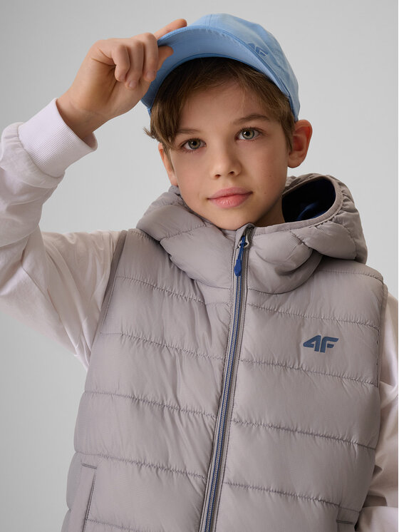 4F 4F Kamizelka OUTERWEAR Szary Regular Fit