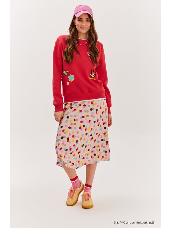 NAOKO NAOKO Mikina Girl Power Červená Regular Fit