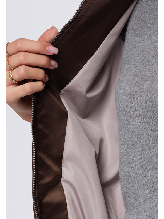 Ombre Ombre Kurtka przejściowa OW-JT-E0003 Brązowy Relaxed Fit