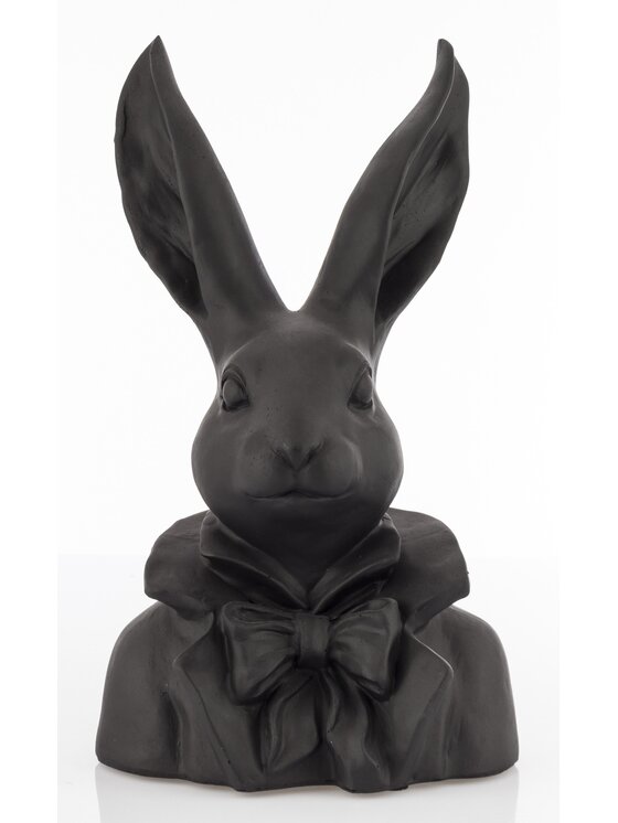 MIAhome MIAhome Figurka Figurka - popiersie królika 35x20x13 cm TORACE czarny Czarny