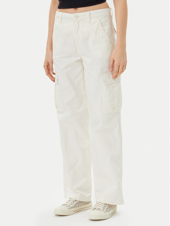 Guess Jeans Guess Jeans Kalhoty z materiálu 165623 Béžová Slim Fit