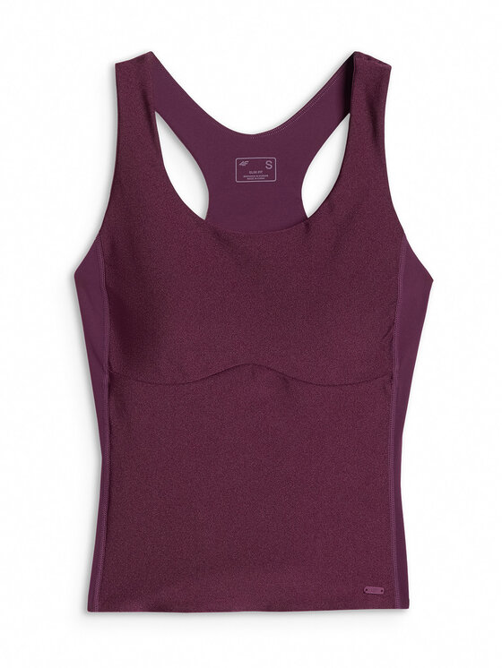 4F 4F Top TRAINING Fioletowy Slim Fit