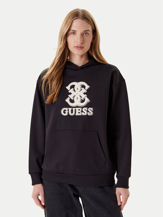Guess Guess Mikina V5YQ01 KCX22 Černá Regular Fit