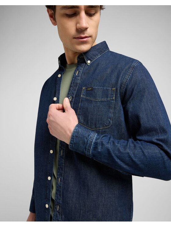 Lee Lee Koszula BUTTON DOWN Niebieski Regular Fit