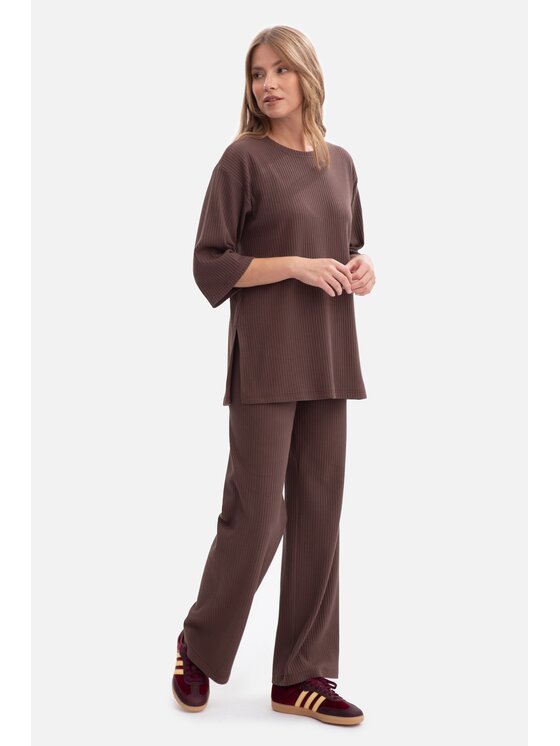BeWear BeWear Bluzka b301 Brązowy Baggy Fit