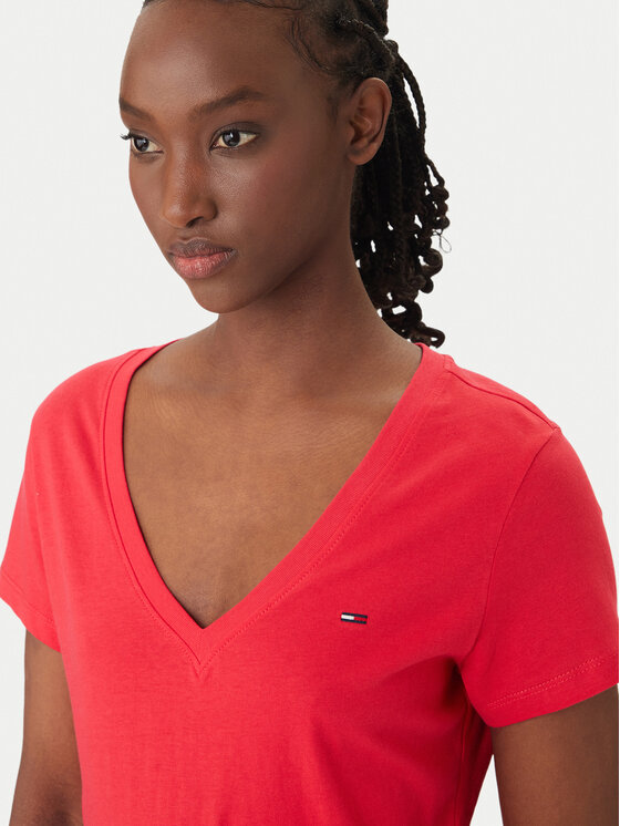 Tommy Jeans Tommy Jeans T-särk DW0DW20458 Punane Slim Fit