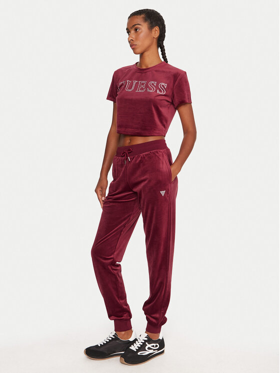 Guess Guess T-Shirt V3BI01 K0232 Bordowy Regular Fit
