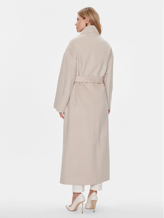 Calvin Klein Calvin Klein Płaszcz wełniany K20K206746 Beżowy Relaxed Fit