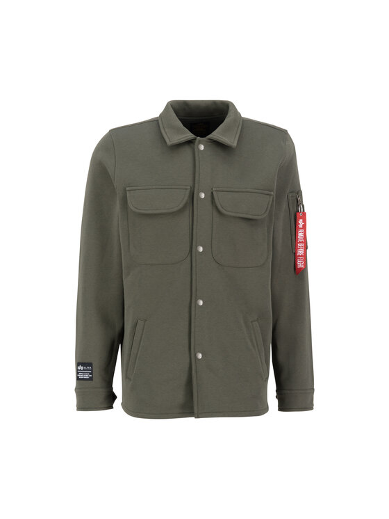 Alpha Industries Alpha Industries Koszula Sweat Overshirt Zielony Loose Fit