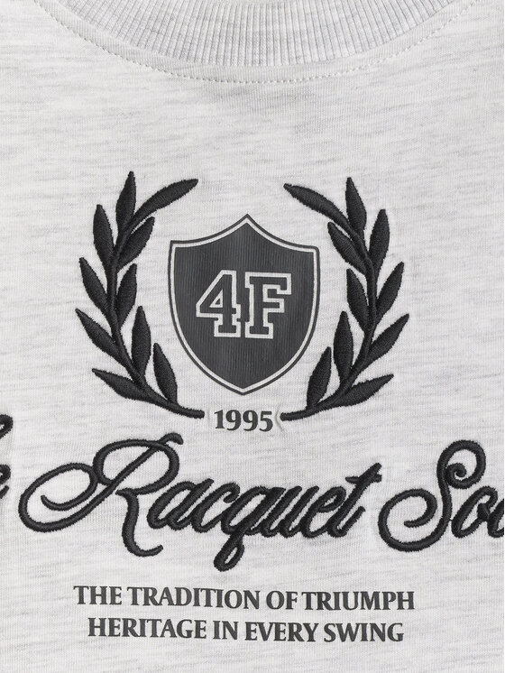 4F 4F T-Shirt SPORTS CLUB Szary jasny Boxy Fit