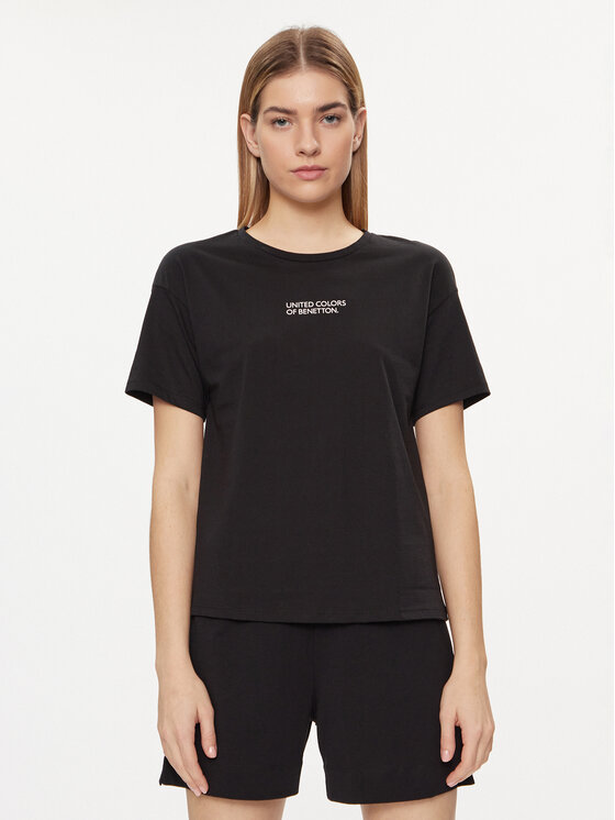 United Colors Of Benetton Maglietta del pigiama 30963M04R Nero Regular Fit, taglia : XS