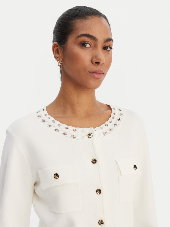 Fracomina Fracomina Cardigan FR26ST8010K52401 Écru Regular Fit