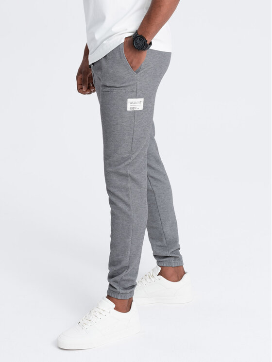 Ombre Ombre Spodnie dresowe OM-PASK-0211 Szary Regular Fit