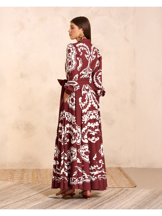Castellani Castellani Sukienka codzienna Sukienka Santorini Brązowy Regular Fit