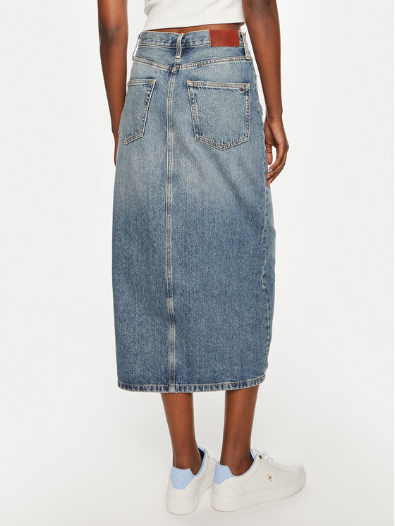 Tommy Hilfiger Tommy Hilfiger Φούστα τζιν WW0WW42879 Μπλε Straight Fit