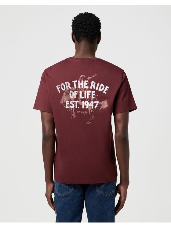 Wrangler Wrangler T-Shirt GRAPHIC TEE Brązowy Relaxed Fit