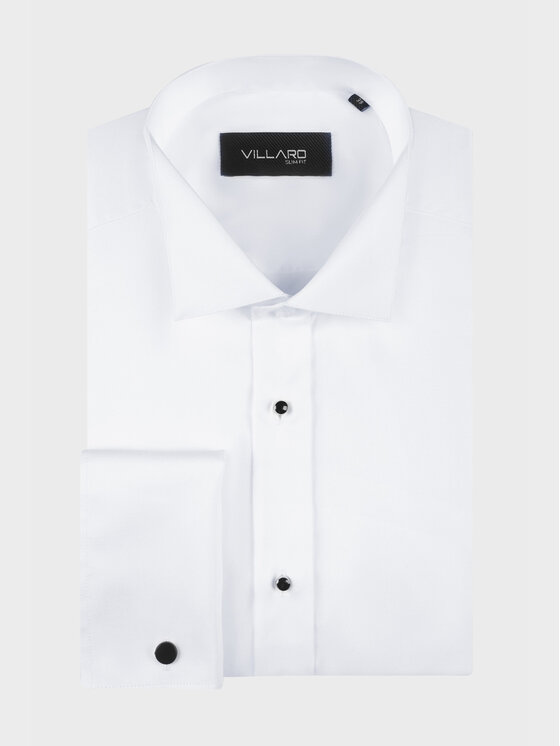 VILLARO VILLARO Koszula 091DLREGULAR Biały Regular Fit
