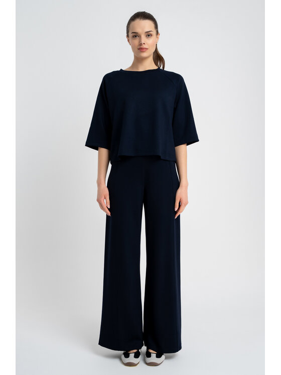 CLICK CLICK Bluzka 10-6693 Granatowy Boxy Fit