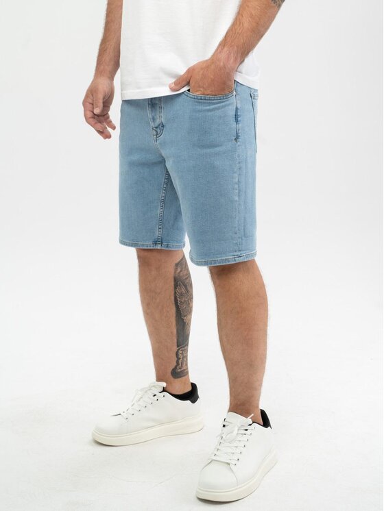 MyStars MyStars Szorty jeansowe Krótkie Spodenki Jeansowe Skinny Męskie Jasne Niebieskie MyStars Classic 32 Niebieski Skinny Fit