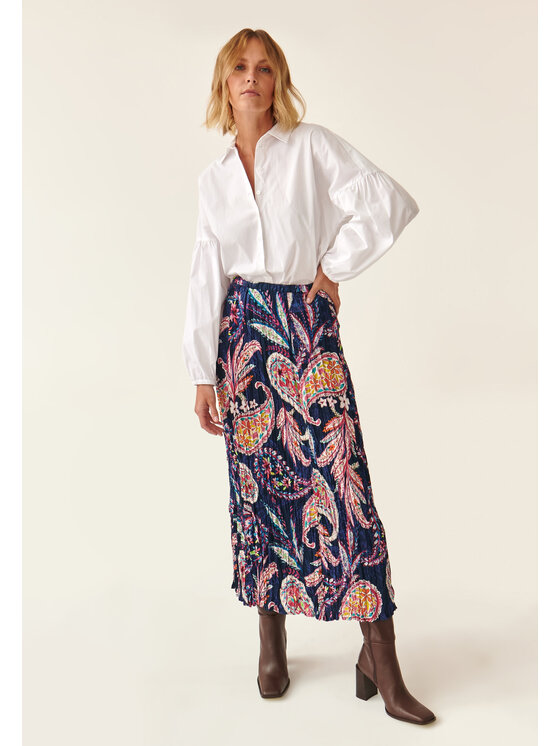 TATUUM TATUUM Spódnica midi CRINCLA Kolorowy Flare Fit