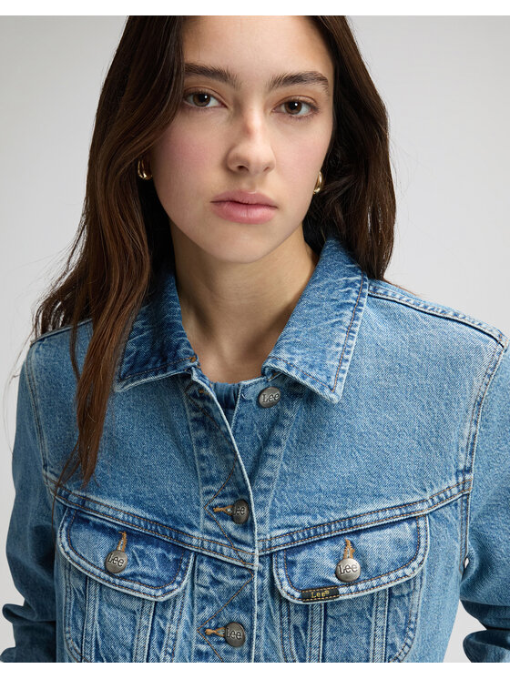 Lee Lee Kurtka jeansowa 112376956 Niebieski Regular Fit