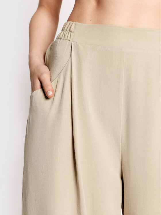 Americanos Americanos Pantaloni di tessuto Montana Midi Beige Oversize