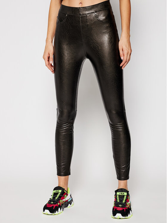 SPANX Usnjene hlače Leather-Like Ankle 20282R Črna Skinny Fit